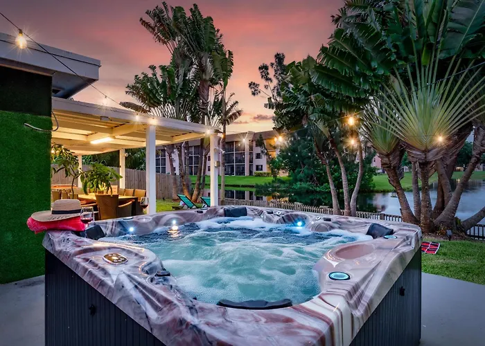 Waterfront Oasis Escape With 7 Seats Hot Tub!